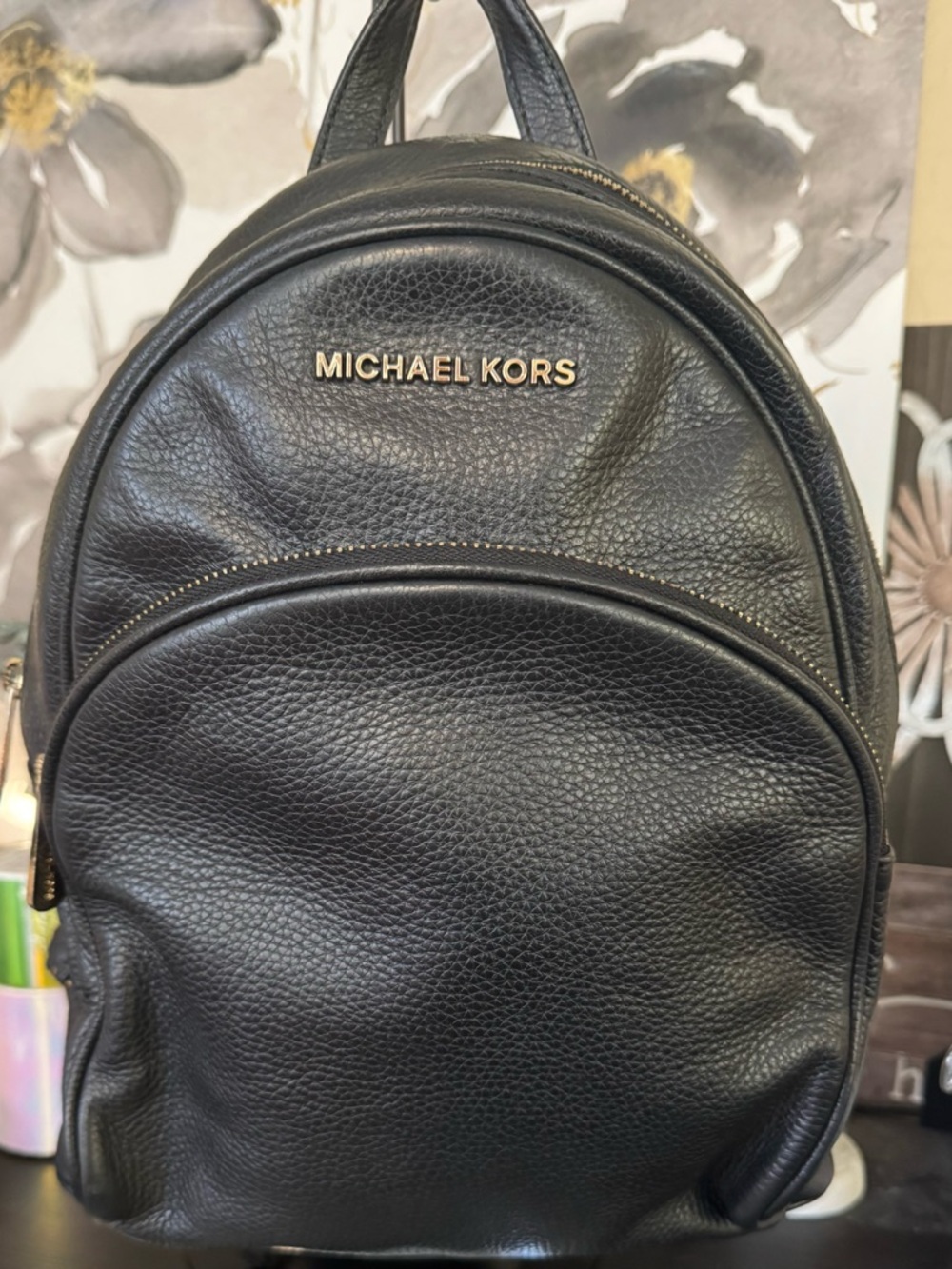 Michael Kors Black Leather Backpack EUC B27